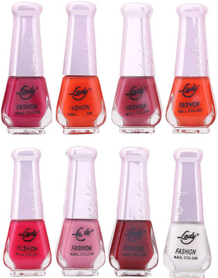 

Lady Fashion Trendy Nail Polish 21165 Multicolor,(Pack of 8)