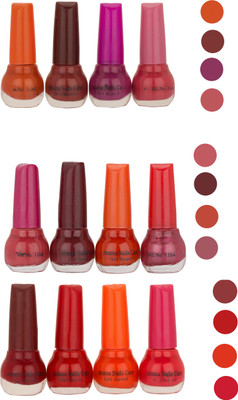 

Aroma Care Bonsai Colour Cap Nail Polish Combo (ST-01-04-05) Multicolor,(Pack of 12)