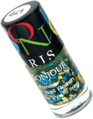 

Bonjour Paris New Round Gliter Nail Polish 21 Glitter Blue