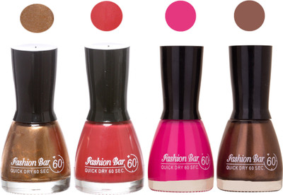 

Fashion Bar New Multicolor Nail Polish Combo 109 Multicolor,(Pack of 4)