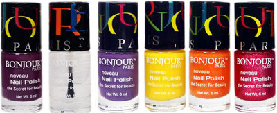 

Bonjour Paris Hot Six Nail Polish Combo 1 Multicolor(Pack of 6)