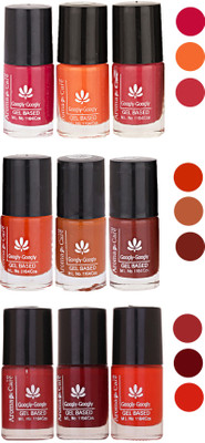 Aroma Care Gel Based Nail Paint Set Of 9 Pcs Multicolor Set 75