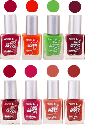 

Aroma Care Orange Matte Nail Polish Combo 01072016147 Maroon, Orange, Golden, Maroon, Green, Magenta, Light Orange, Red, Peach, Purple, Pink, Blue, Yellow, Black, Base Coat, Nude(Pack of 8)
