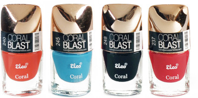 

Elco Coral Nail Polish - (Pack Of 4) Blood Red, Sky Blue, Midnight Black, Pumpkin Orange