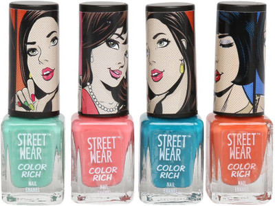 

Street Wear Color Rich Color Play Collection Nail Enamel Kit Multicolor(Pack of 4)