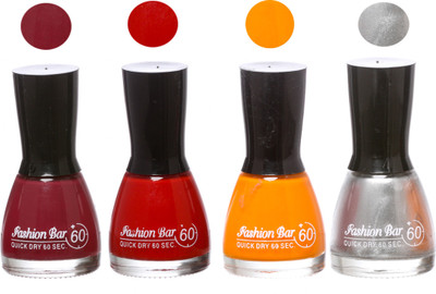Flipkart - Fashion Bar New Multicolor Nail Polish Combo 106 Multicolor,(Pack of 4)