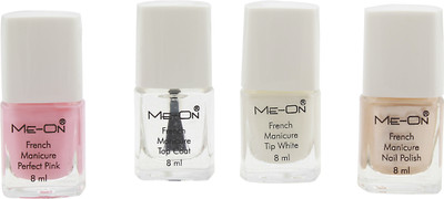

Meon French Manicure Transparent, White, Pink, Gold(Pack of 4)