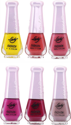 

Lady Fashion Juicy Nail Polish 2612201627 Multicolor,(Pack of 6)