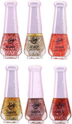 

Lady Fashion Nail Polish 2512201638 Multicolor,(Pack of 6)