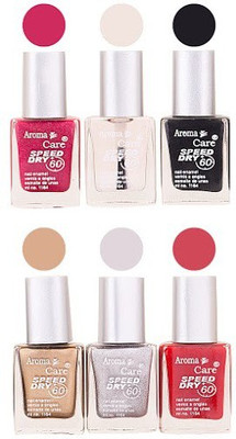 

Aroma Care Matte Nail Polish Combo-11-554-586-644-Top-Black Multicolor,(Pack of 12)