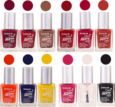 

Aroma Care Orange Nail Polish Combo 909201633 Orange, Pink, Golden, Maroon, Nude, Green, Red, Purple, Silver, Blue, Yellow, Magenta, Peach, Black(Pack of 12)