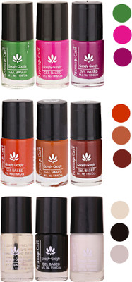 

Aroma Care Gel Based Nail Paint Set Of 9 Pcs Multicolor Set 98(Pack of 9)