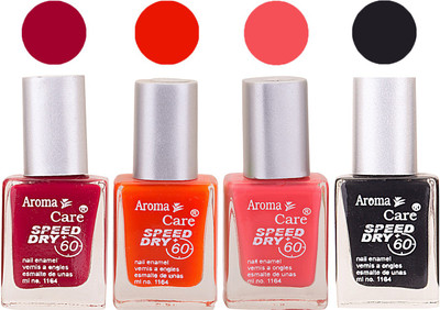 

Aroma Care Maroon Nail Polish Combo 25062016125 Maroon, Orange, Pink, Black(Pack of 4)