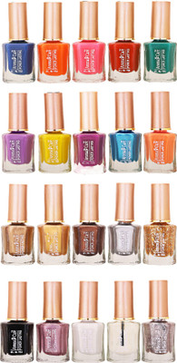 

Aroma Care Wholesale Rate Nail Polish Set of 20 Pcs (Multicolor) 14 Blue, Orange, Pink, Red, Green, Purple, Yellow, Magenta, Sky Blue, Light Orange(Pack of 20)