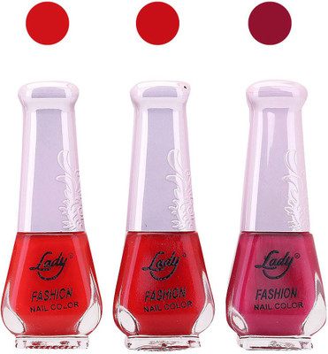 

Lady Fashion Nail Polish 0410201615 Red,Red,Pink,(Pack of 3)