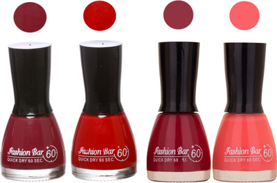 

Fashion Bar New Multicolor Nail Polish Combo 104 Multicolor,(Pack of 4)