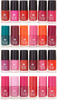 

Aroma Care MAB Multicolor 2 in 1 Color Cap Nail Polish Sets in Wholesale Rate ( Set No. 25) Green, Brown, Orange, Peach, Orange, Mauve, Pink, Peach, Pink, Red, Nude, Peach(Pack of 24)