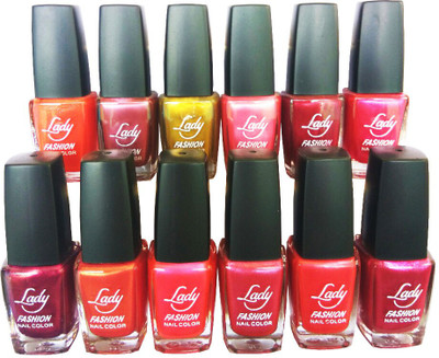 

Lady Fashion Insta Dry Pure Colour Nail polish(Set Of 12 Nail Polish) Multicolor,(Pack of 12)