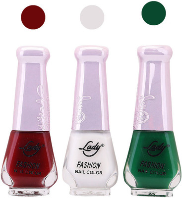 

Lady Fashion Nail Polish 2508201602 Maroon,White,Green,(Pack of 3)