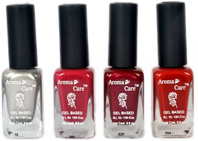 

Aroma Care Ar St 08 Nail Polish Set Silver, Mehroon, Move, Red(Pack of 4)