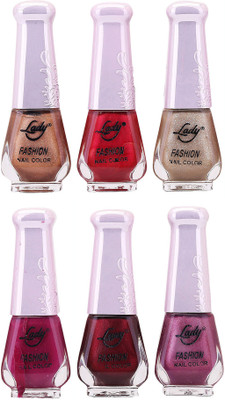 

Lady Fashion Nail Polish 2512201612 Multicolor,(Pack of 6)