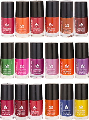 

Aroma Care Pack Of 18 Gel Based Nail Paint (27) Orange, Pink, Magenta, Green, Brown, Purple, Blue, Yellow(Pack of 18)