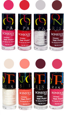 

Bonjour Paris Matte Nail Polish Combo 6-9 Multicolor,(Pack of 8)