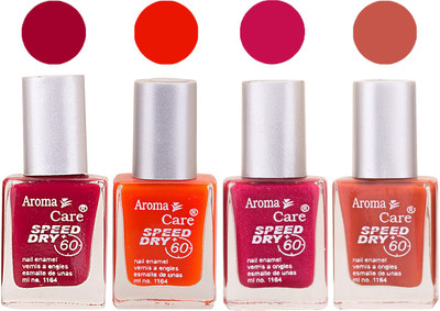 

Aroma Care Maroon Nail Polish Combo 2506201671 Maroon, Orange, Pink(Pack of 4)