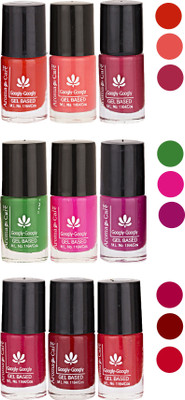 

Aroma Care Pack Of 9 Gel Based Nail Paint (12) Neon Orange, Neon Pink, Nude Magenta, Green, Pink, Neon Magenta, Nude, Brown, Nude Orange(Pack of 9)
