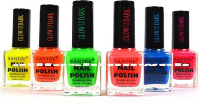 

Santee Glow In The Dark Lacquer Collection Lot Of Full Set + Free Earring Glow(Pack of 6)