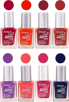 

Aroma Care Orange Matte Nail Polish Combo 01072016135 Maroon, Orange, Golden, Maroon, Green, Magenta, Light Orange, Red, Peach, Purple, Pink, Blue, Yellow, Black, Base Coat, Nude(Pack of 8)