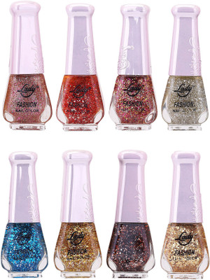 

Lady Fashion Trendy Nail Polish 21154 Multicolor,(Pack of 8)