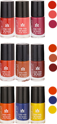 

Aroma Care Pack Of 9 Gel Based Nail Paint (20) Neon Orange, Neon Pink, Nude Magenta, Orange, Nude, Brown, Orange, Blue, Yellow(Pack of 9)