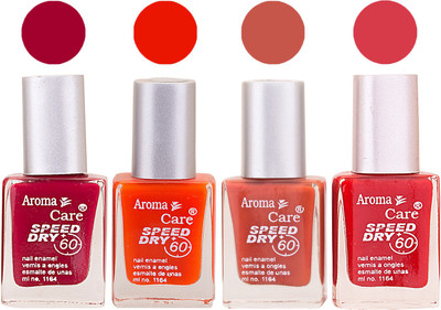 

Aroma Care Maroon Nail Polish Combo 2506201682 Maroon, Orange, Red(Pack of 4)