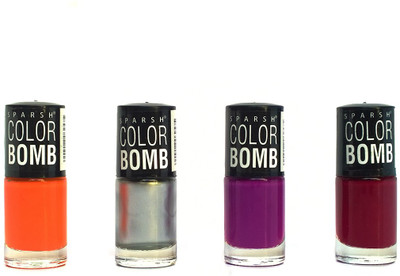 

Color Bomb Nail Color Orange, Silver, Purple, Brown
