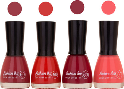 

Fashion Bar New Multicolor Nail Polish Combo 124 Multicolor,(Pack of 4)