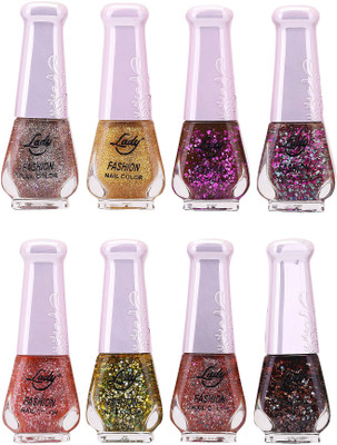 

Lady Fashion Trendy Nail Polish 21139 Multicolor,(Pack of 8)