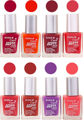 

Aroma Care Orange Matte Nail Polish Combo 01072016124 Maroon, Orange, Golden, Maroon, Green, Magenta, Light Orange, Red, Peach, Purple, Pink, Blue, Yellow, Black, Base Coat, Nude(Pack of 8)