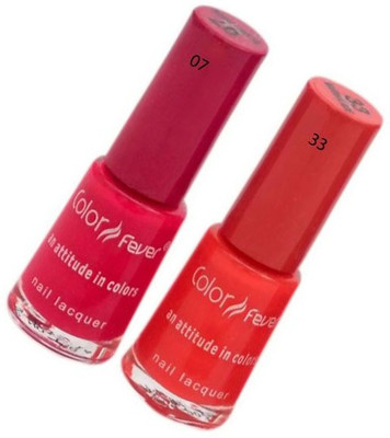 

Color Fever Color Nail Polish 65 Pink, Coral(Pack of 2)