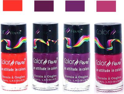 

Color Fever Mazenta Matte Nail Polish Combo-1014 Orange Wine Purple Mazenta(Pack of 4)
