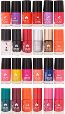 

Aroma Care MAB Multicolor 2 in 1 Color Cap Nail Polish Sets in Wholesale Rate ( Set No. 61) Green, Brown, Orange, Red, Nude, Peach, Base Coat, Black, Red, Silver, Golden, Orange(Pack of 24)