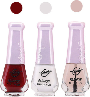 

Lady Fashion Nail Polish 2508201603 Maroon,White,Transparent,(Pack of 3)