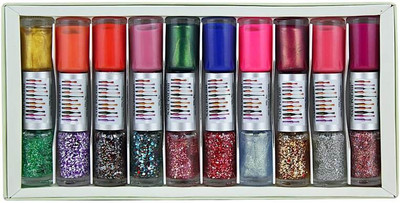 

Ear Lobe & Accessories 2- In-1 Nail Art Nail Polish10Pcs D Color T-83(Pack of 2)