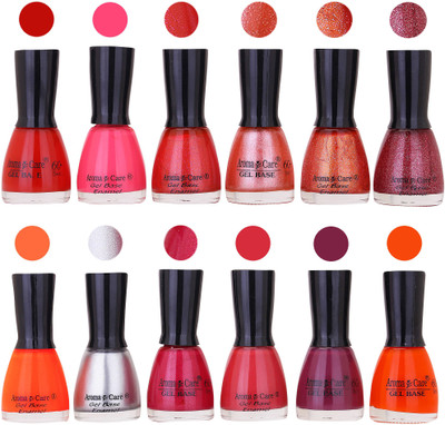 

Aroma Care Wholesale Rate Nail Polish Combo Set of 12 Pcs ( Multicolor) 48 Red, Neon Pink, Red Sparkle, Pink Sparle, Orange Sparkle, Maganta Sparkle, Light Orange, Silver, Maganta Glaiter, Dark Nude, Wine, Neon Orange(Pack of 12)