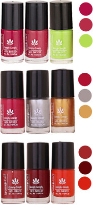 

Aroma Care Gel Based Nail Paint Set Of 9 Pcs Multicolor Set 60(Pack of 9)