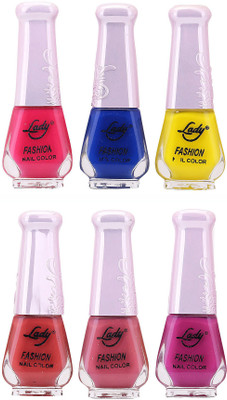 

Lady Fashion Juicy Nail Polish 2612201625 Multicolor,(Pack of 6)