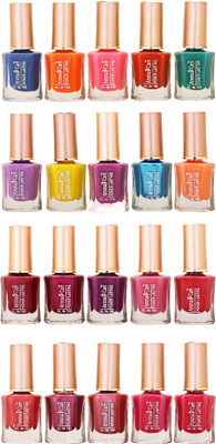 

Aroma Care Wholesale Rate Nail Polish Set of 20 Pcs (Multicolor) 16 Blue, Orange, Pink, Red, Green, Purple, Yellow, Magenta, Sky Blue, Light Orange(Pack of 20)