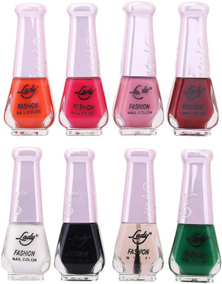 

Lady Fashion Trendy Nail Polish 21168 Multicolor,(Pack of 8)