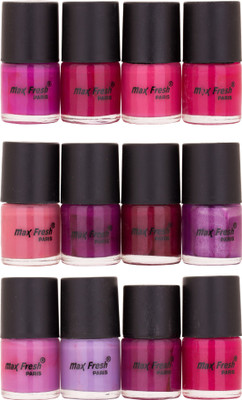 

Max Fresh Light Matte Colour Nail Polish Combo 104 Multicolor,(Pack of 12)