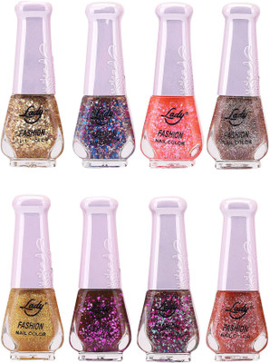 

Lady Fashion Trendy Nail Polish 21136 Multicolor,(Pack of 8)